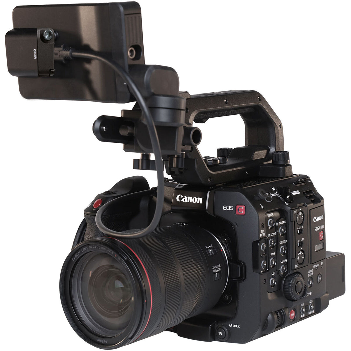 Cámara Digital Canon EOS C400 6K Kit con 24-70mm f/2.8 Lente Zoom (Canon RF) - vista trasera