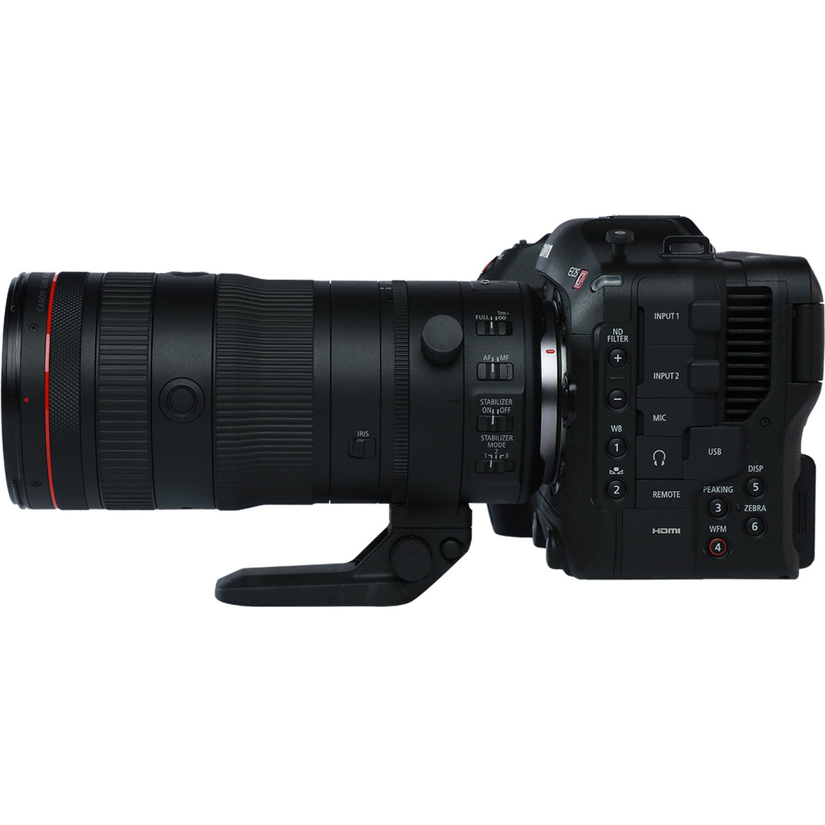 Cámara Digital Canon EOS C70 Cinema Kit con RF 24-105mm f/2.8 Lente - vista trasera