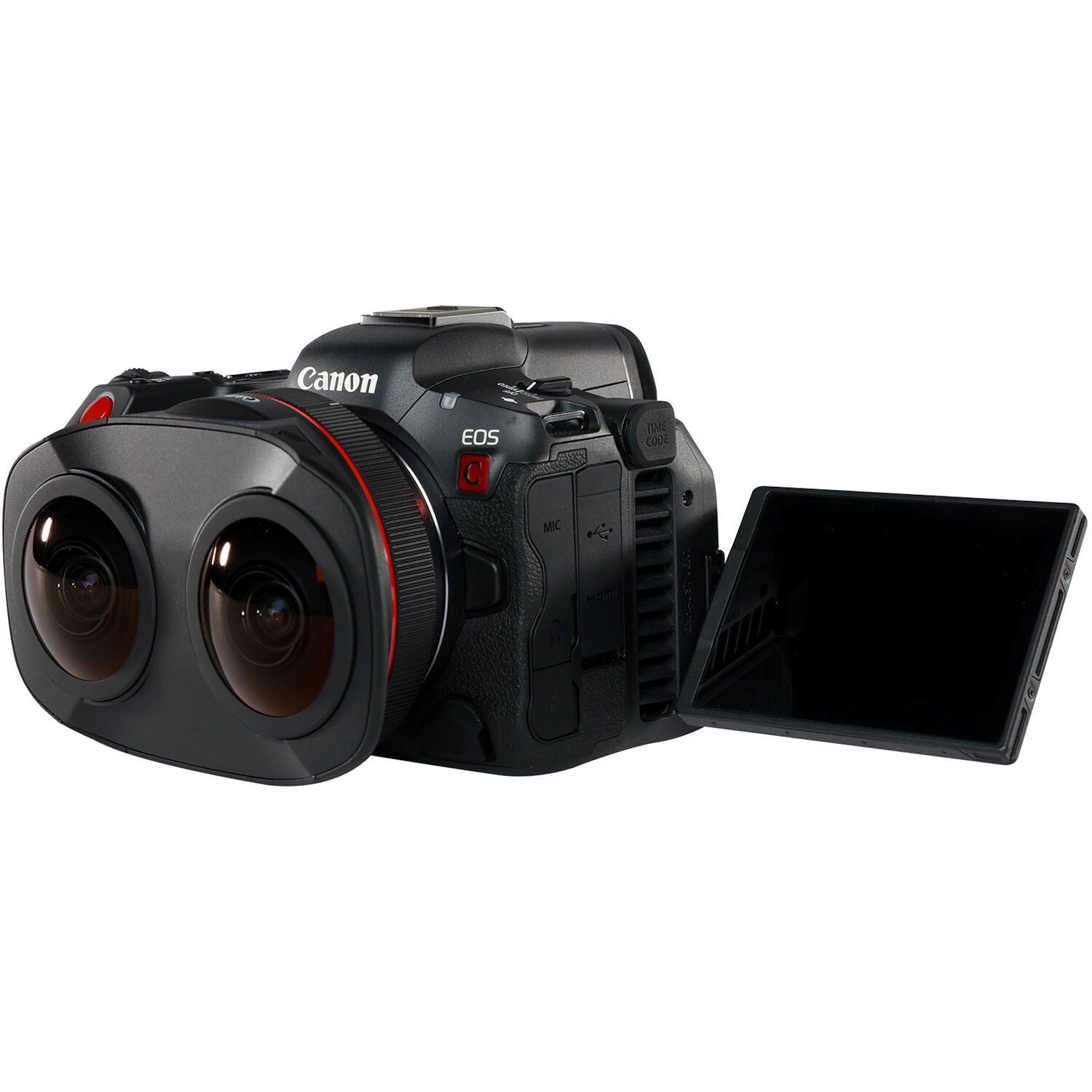 Cámara Digital Canon EOS R5 C Kit VR con Lente RF 5.2mm f/2.8 Dual Fisheye - vista lateral