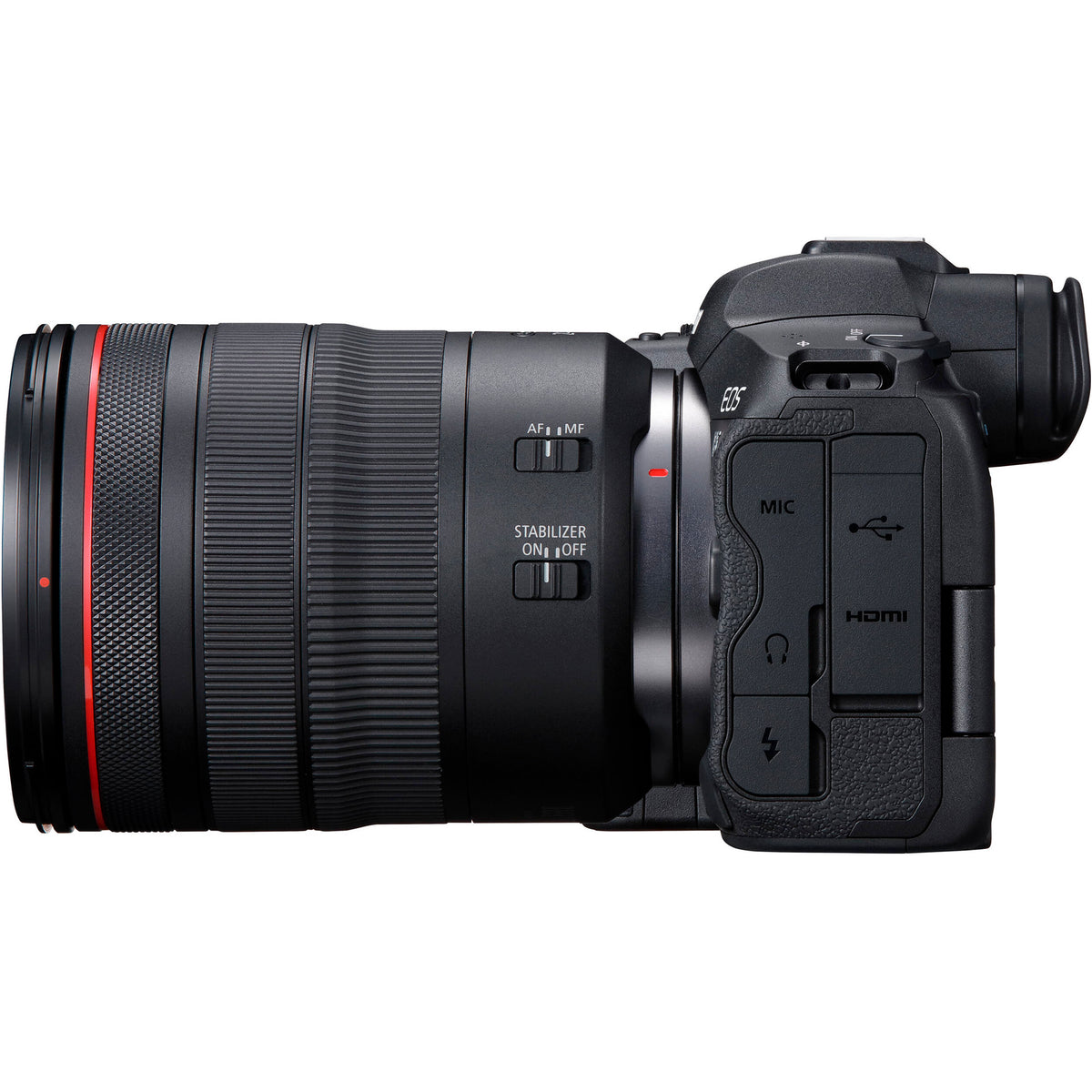 Cámara Digital Canon EOS R5 con Lente RF 24-105mm f/4L - vista lateral