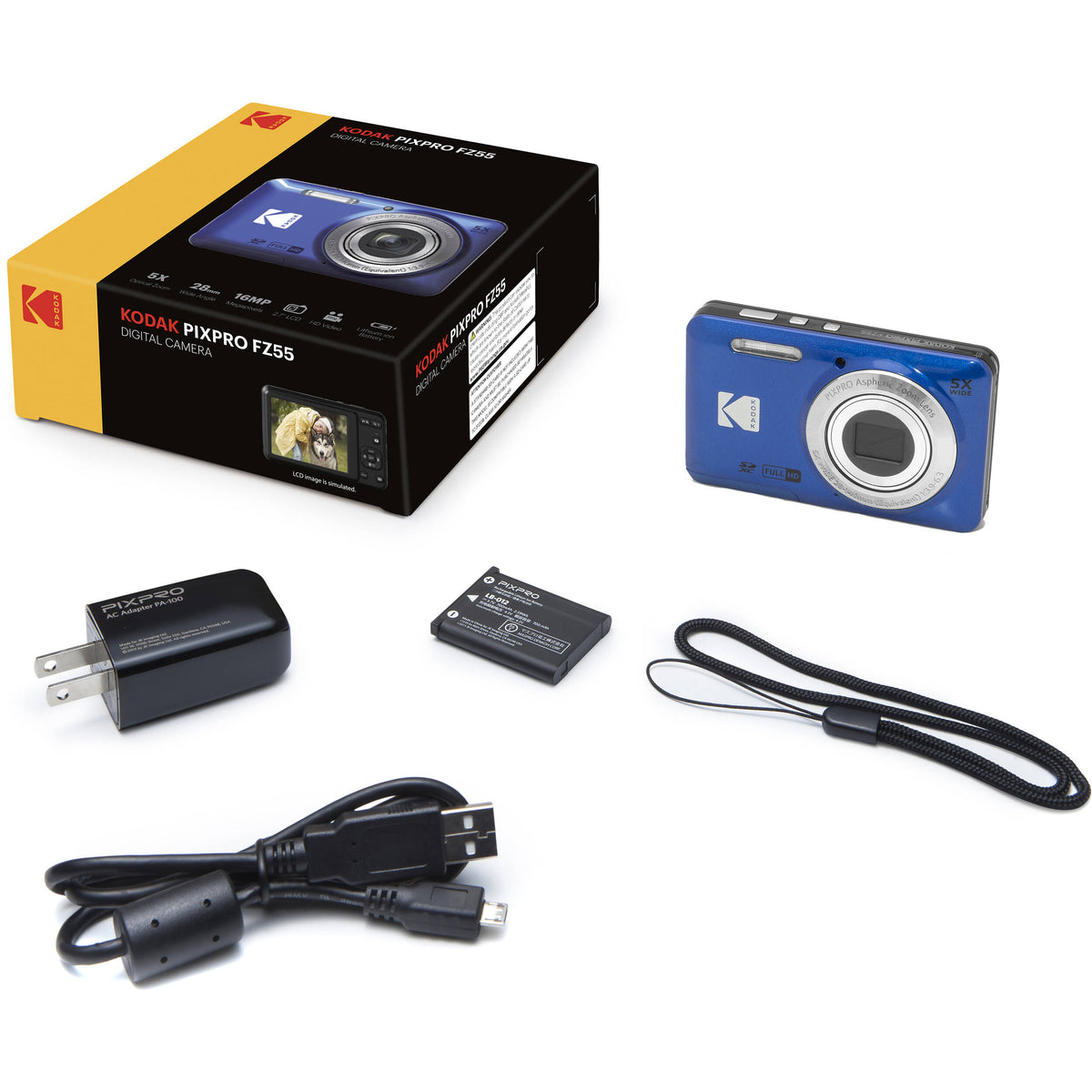 Cámara Digital Kodak PIXPRO FZ55 Digital (Azul) - vista trasera