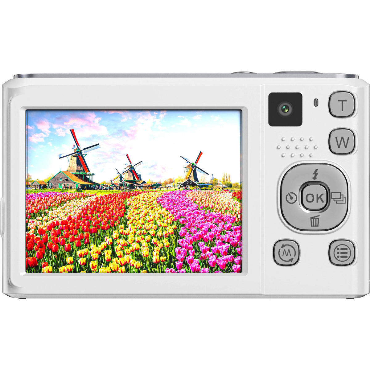 Cámara Digital Kreate DC308 Doble Lente 4K Blanca - vista frontal