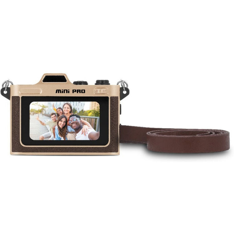 Cámara Digital Minolta Mini Pro Compacta de Bolsillo Dorada - contenido de la caja