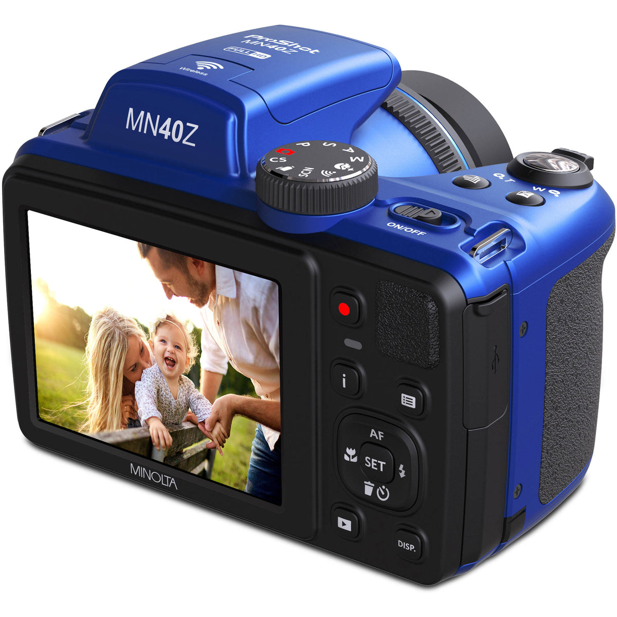 Cámara Digital Minolta MN40Z Zoom Óptico 40x 24-960mm Azul - detalle