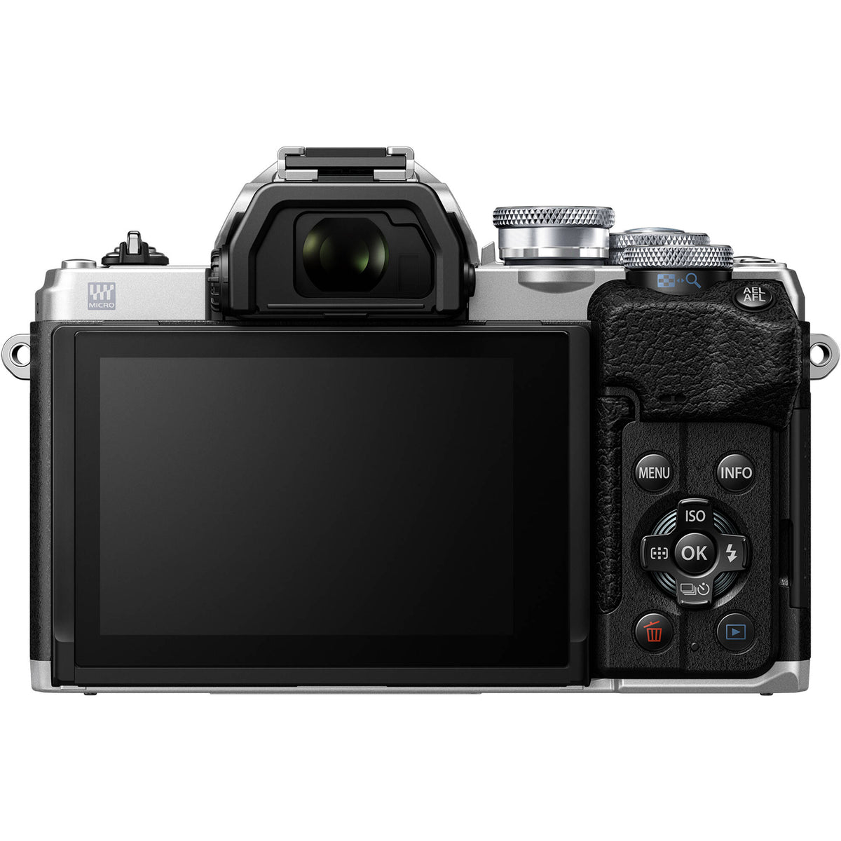 Cámara Digital Olympus OM-D E-M10 Mark IV Mirrorless 20.3MP Plateada - vista frontal