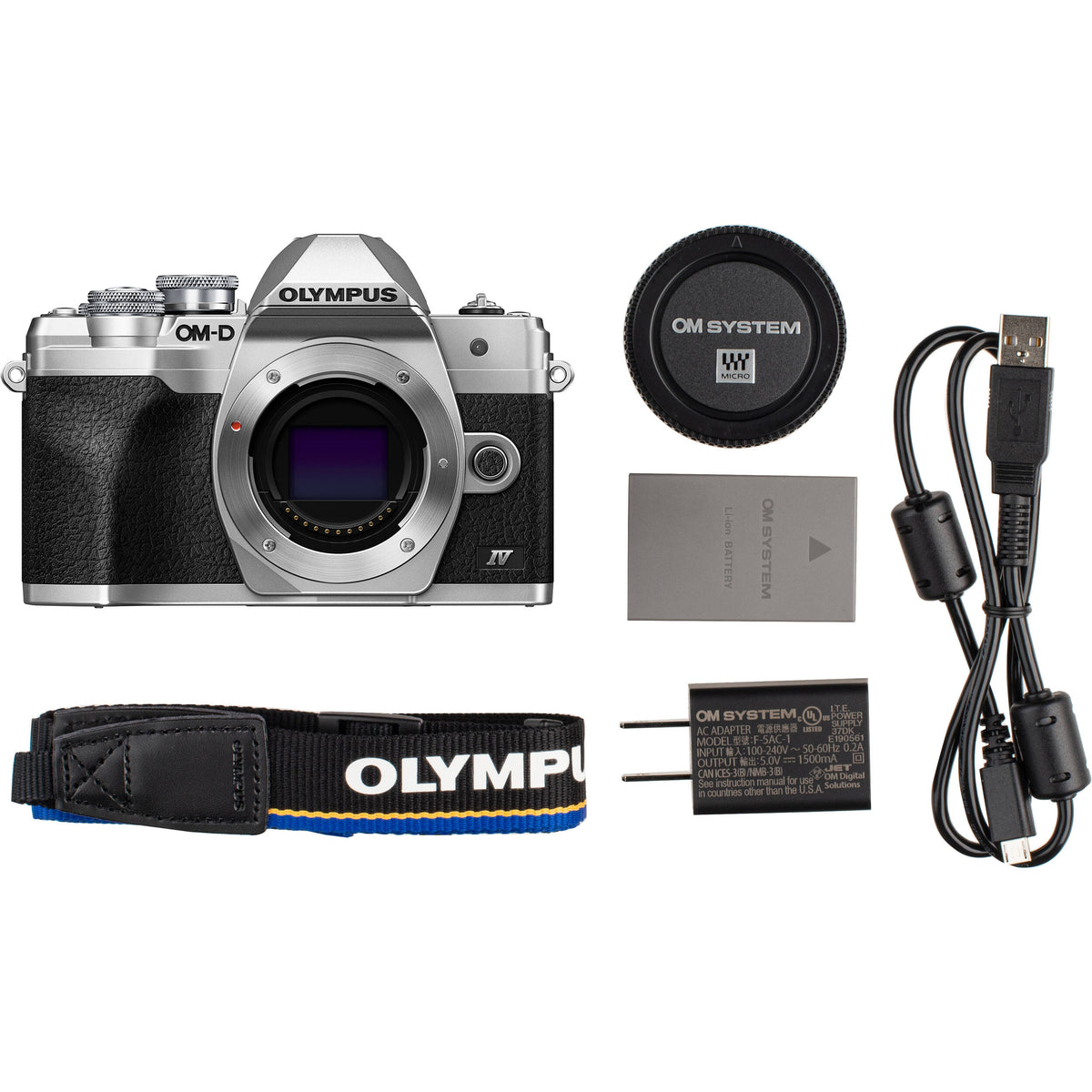 Cámara Digital Olympus OM-D E-M10 Mark IV Mirrorless 20.3MP Plateada - vista lateral
