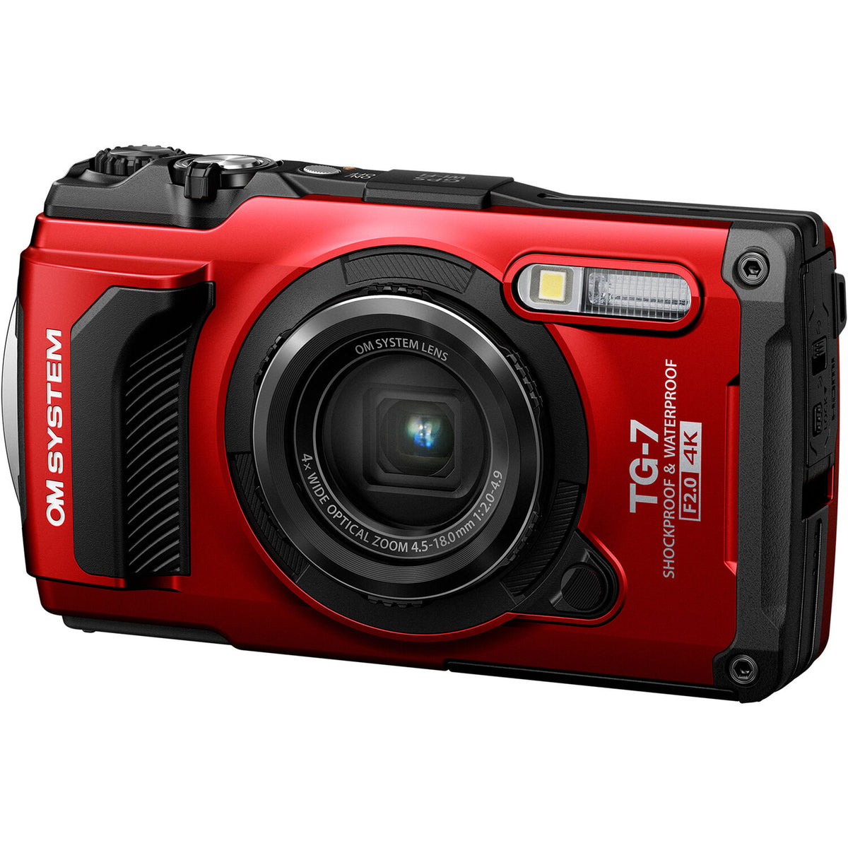 Cámara Digital OM System Tough TG-7 Sumergible Roja