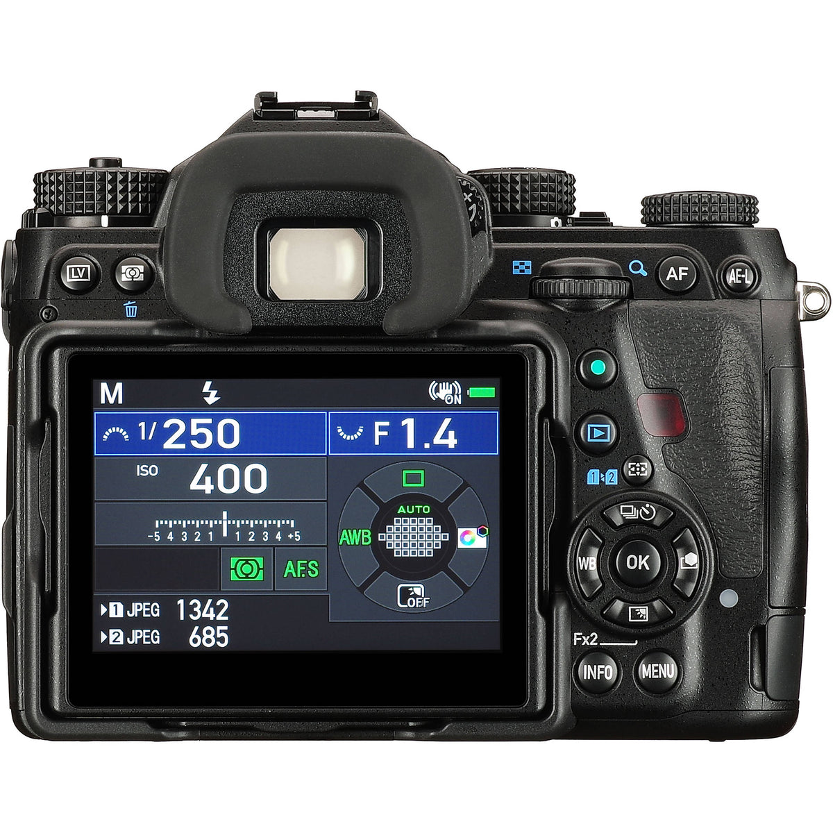 Cámara Digital Pentax K-1 Mark II DSLR Full Frame con Lente 28-105mm - vista trasera