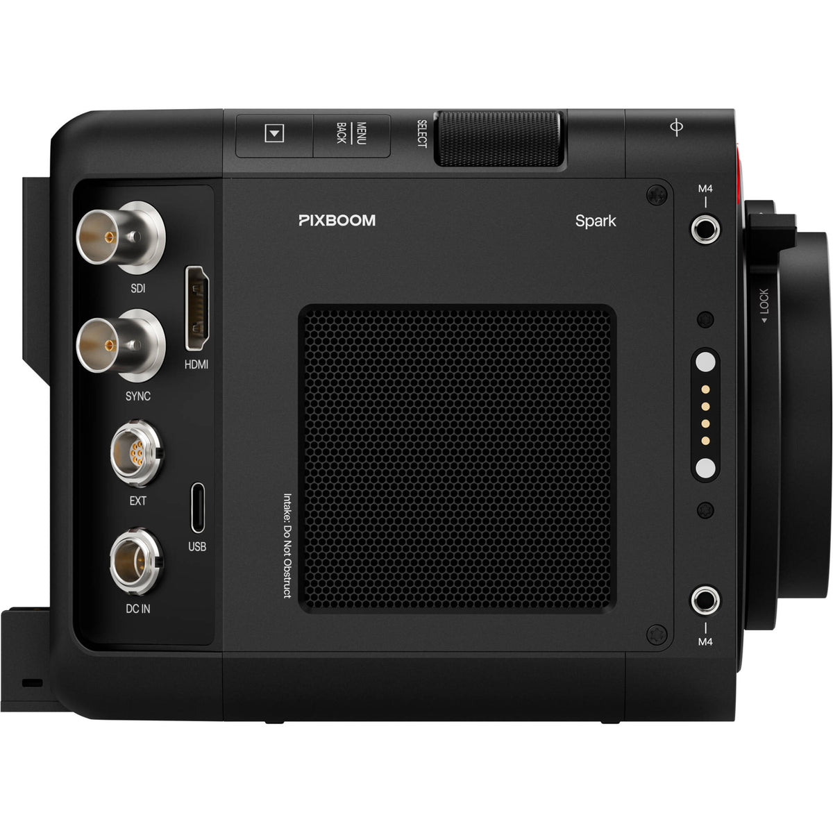 Cámara Digital Pixboom Spark 4K Global-Shutter S35 con 2.5TB SSD Card (Sony E, Black) - vista trasera