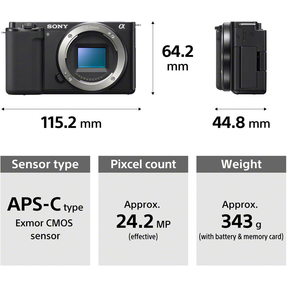 Cámara Digital Sony ZV-E10 Mirrorless (Negra)