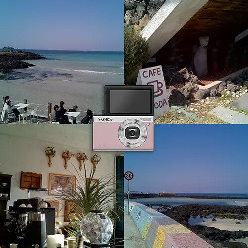 Cámara Digital Yashica Tank Compacta 12MP Rosa - contenido de la caja