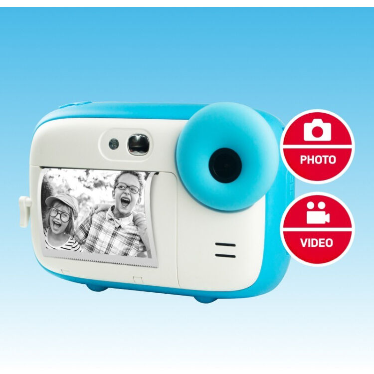 Cámara Instantánea AgfaPhoto Realikids Instant Cam para Niños Azul - contenido de la caja