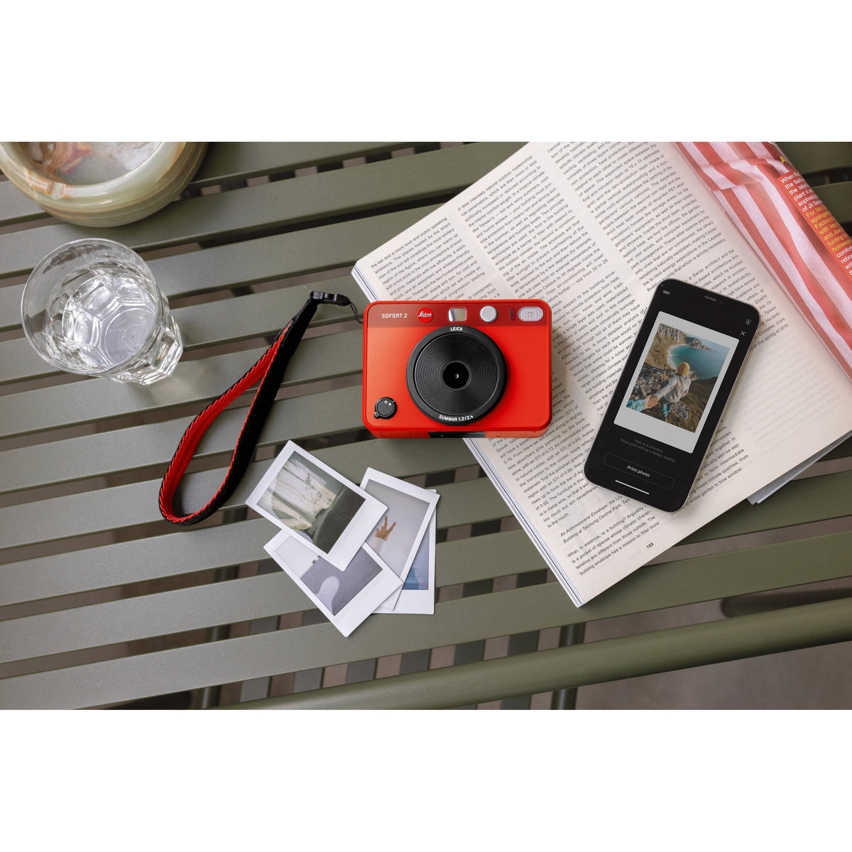 Cámara Instantánea Leica SOFORT 2 Híbrida Roja - detalle