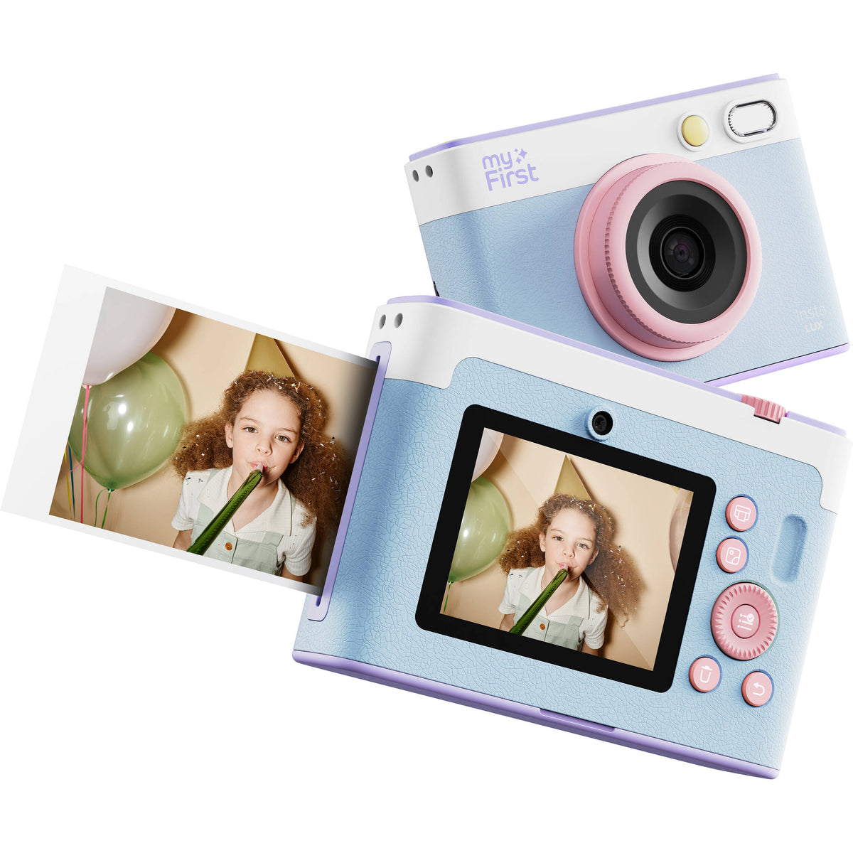 Cámara Instantánea myFirst Insta Lux Híbrida Algodón de Azúcar - contenido de la caja