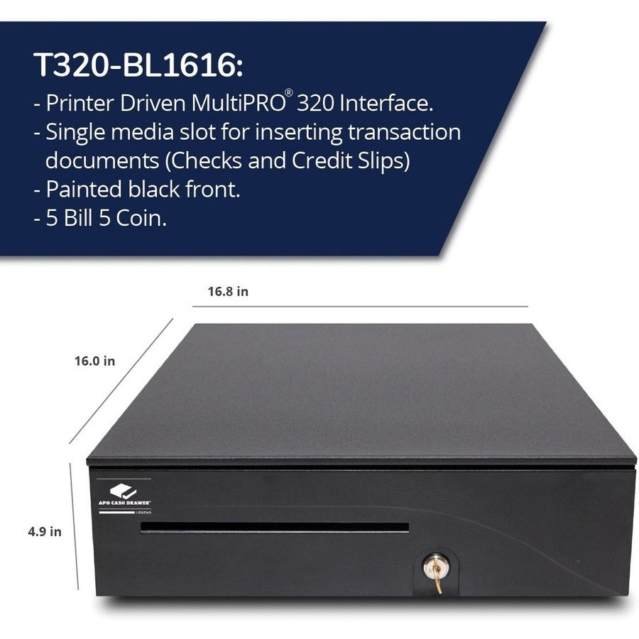 Cajón de Dinero apg Cash Drawer Heavy Duty Series 100 Cash Drawer: T320-BL1616 - vista 3