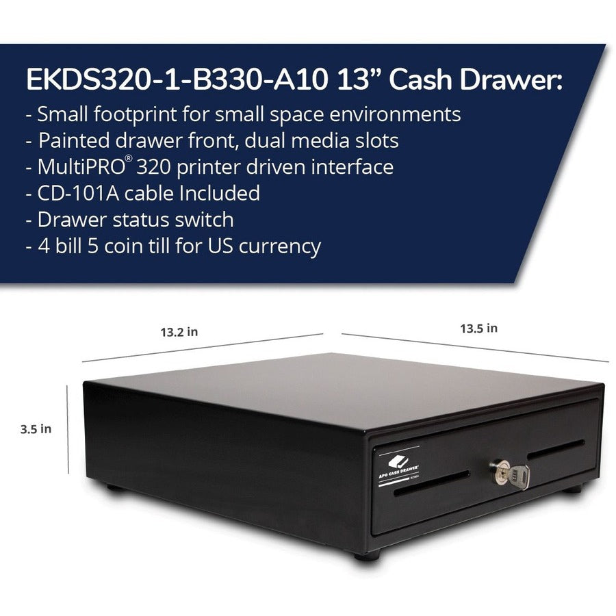 Cajón de Dinero apg Entry Level- 13†Electronic Point of Sale Cash Drawer | Arlo Seri - vista 3
