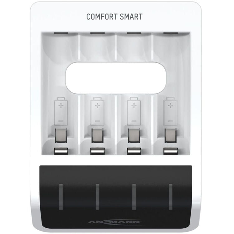 Cargador Ansmann Comfort Smart Fast con USB Input - vista lateral