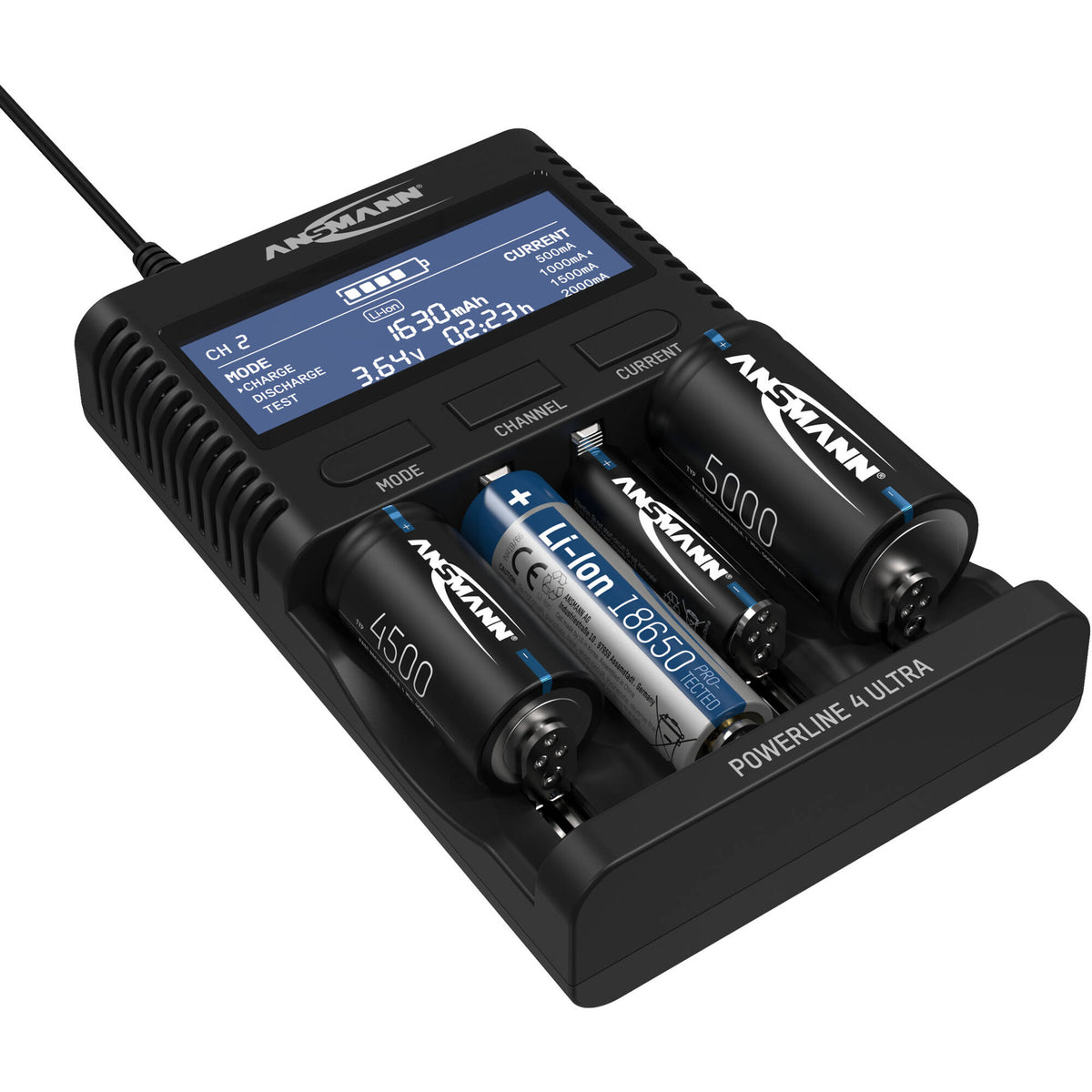 Cargador Ansmann Powerline 4 Ultra para NiMH & Lithium Cells - vista trasera