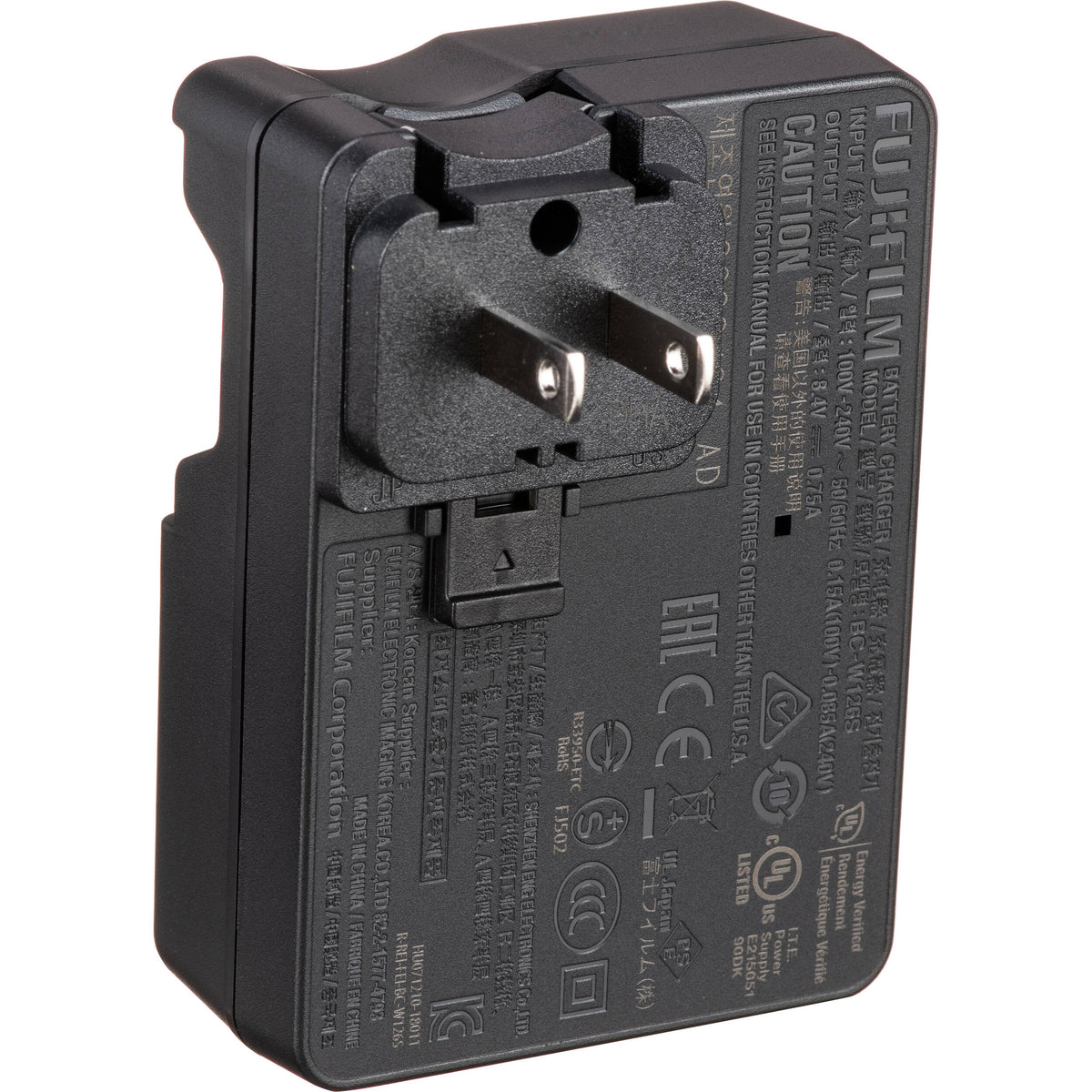 Cargador Fujifilm BC-W126S - vista trasera