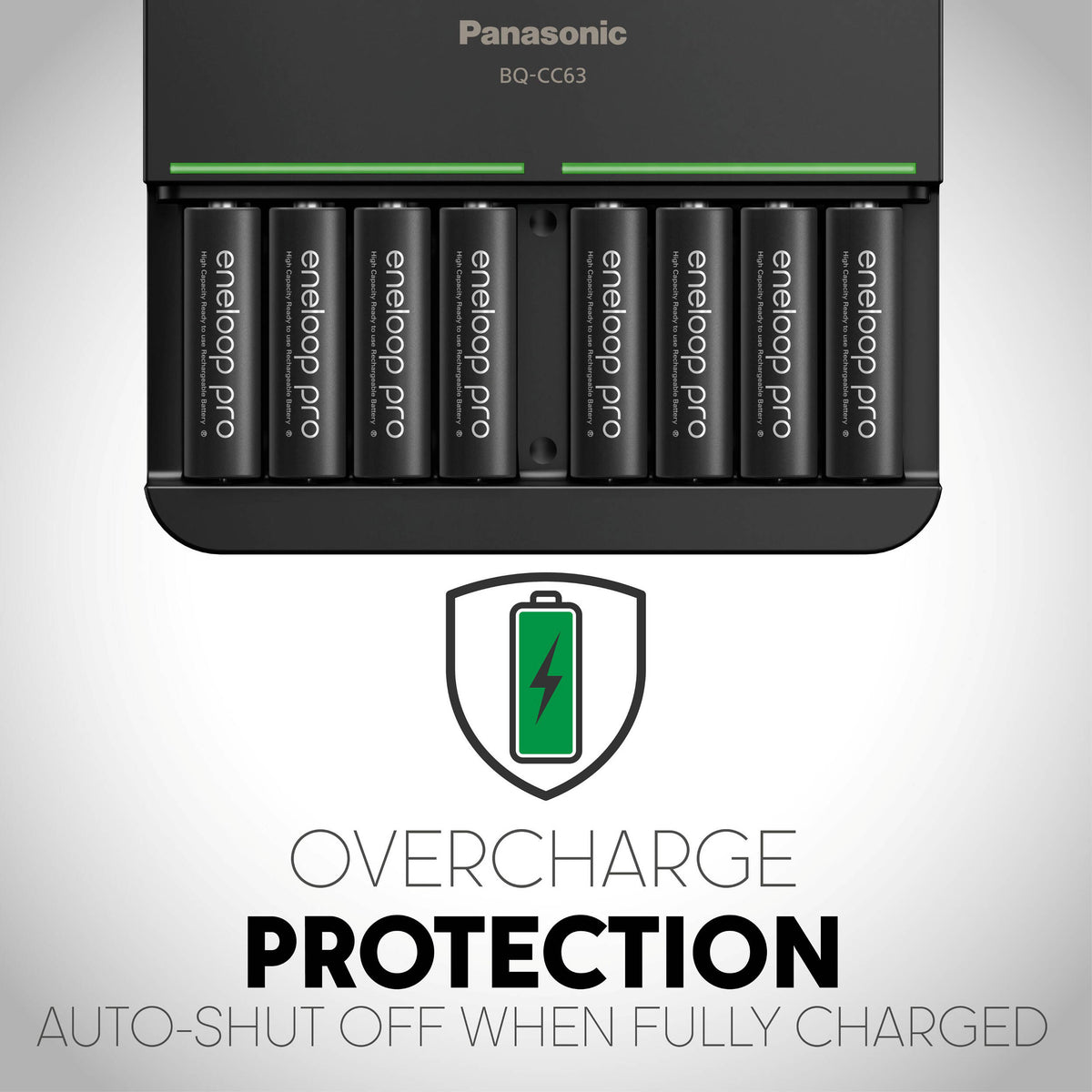 Cargador Panasonic eneloop pro Rechargeable Ni-MH con (8 AA ) - vista lateral