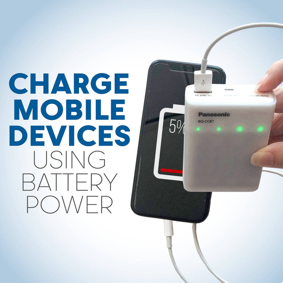 Cargador Panasonic Four Position eneloop Mobile Boost Kit con (AA, 4-Pack) - puertos y conexiones