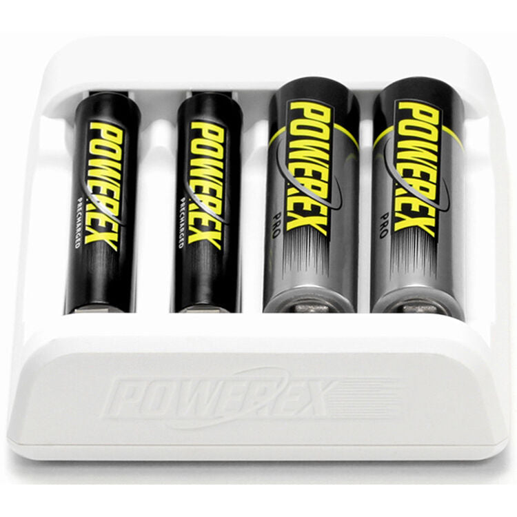 Cargador Powerex MH-C401U USB Smart con 4 Powerex Pro NMH - puertos y conexiones