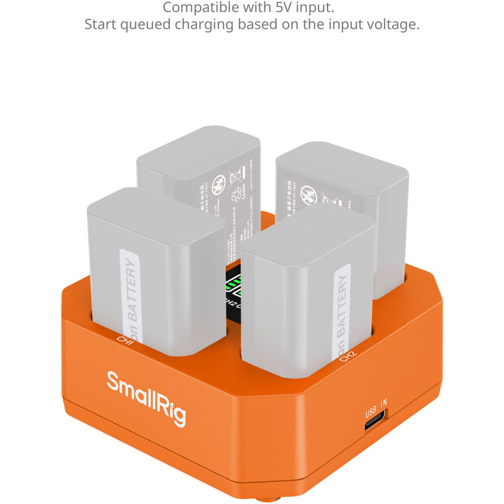 Cargador SmallRig NP-FW50 Four-Channel - vista lateral