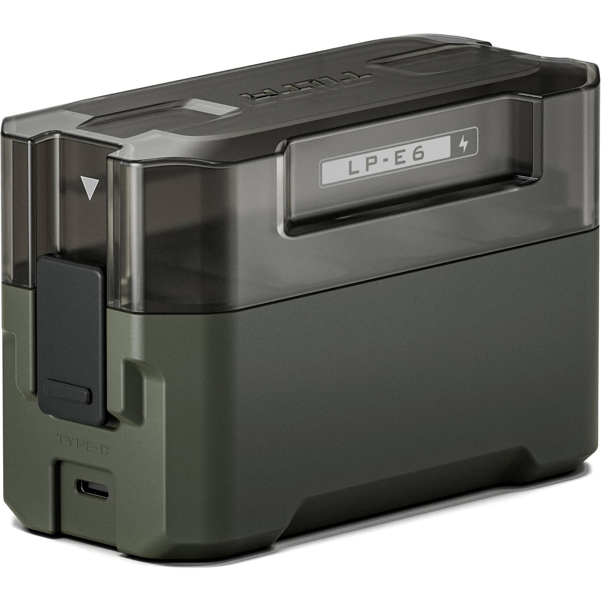 Cargador Tilta Portable Charging Station para LP-E6 (Green) - vista trasera