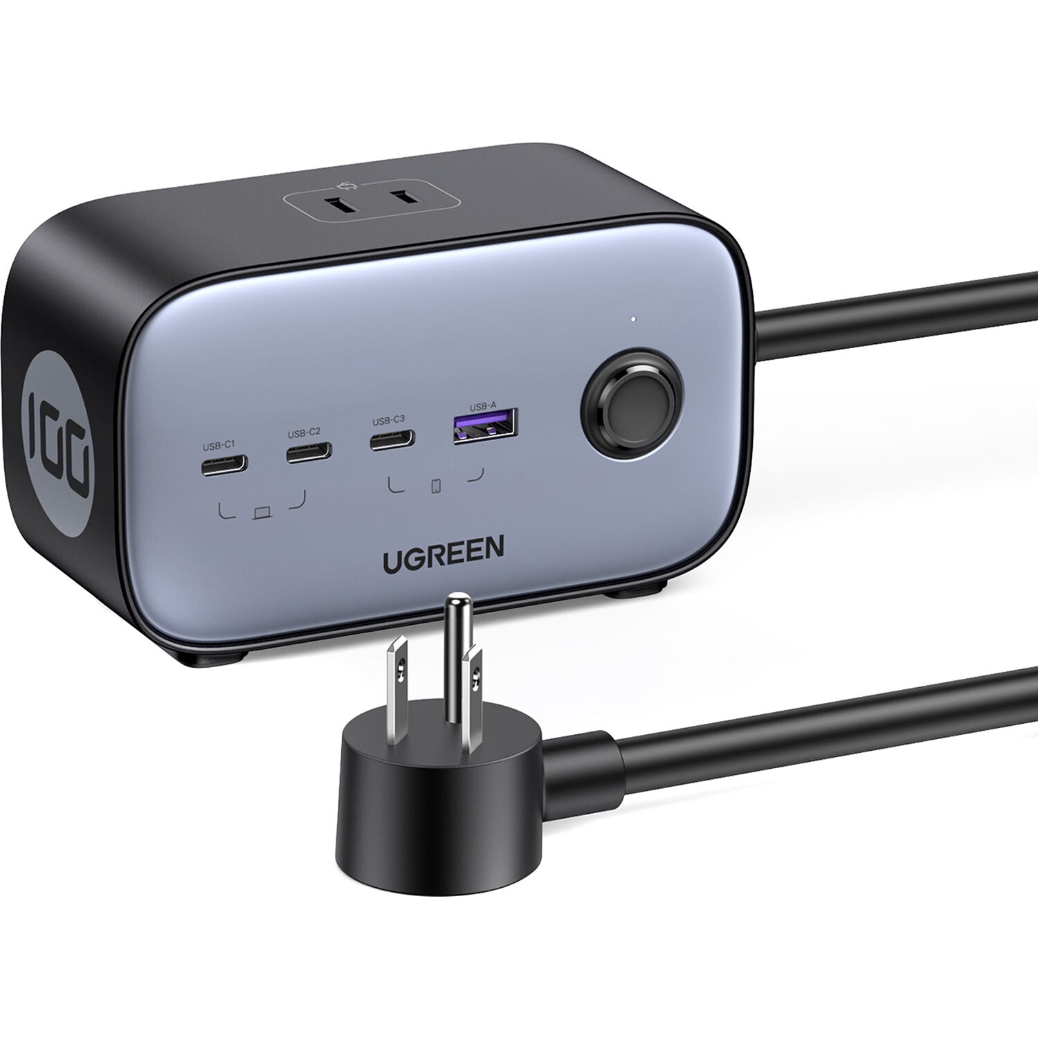Cargador UGREEN 100W GaN 7 en 1 con 3 Tomacorrientes y 4 USB - vista principal
