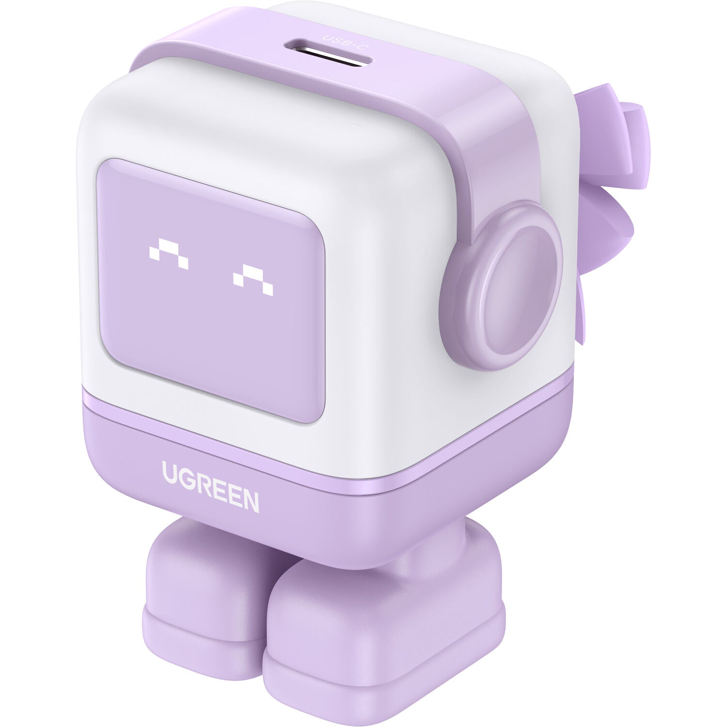 Cargador UGREEN Uno 30W USB-C con Pantalla LED Morado - vista trasera