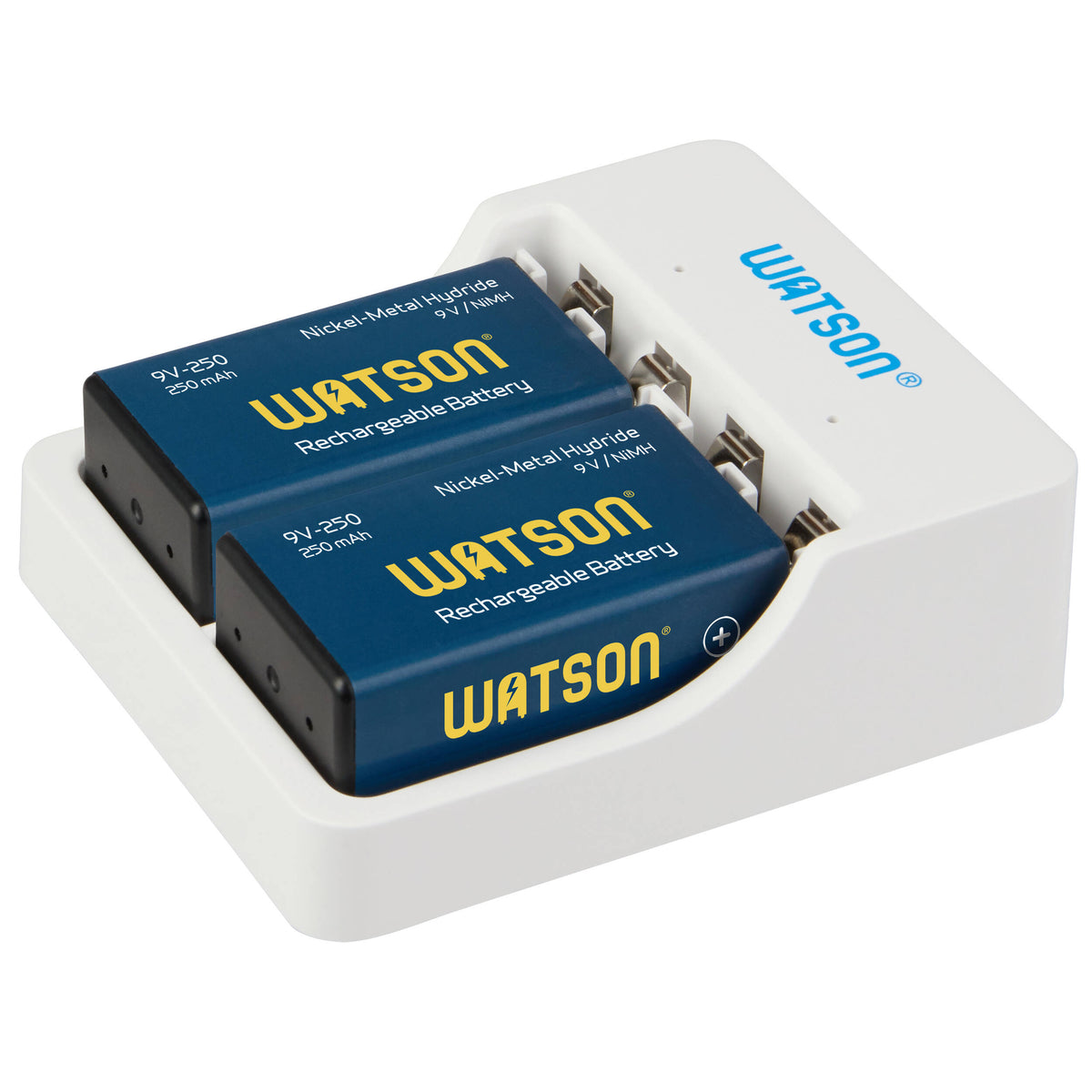 Cargador Watson 2 bahías USB-C para 9V recargables - detalle