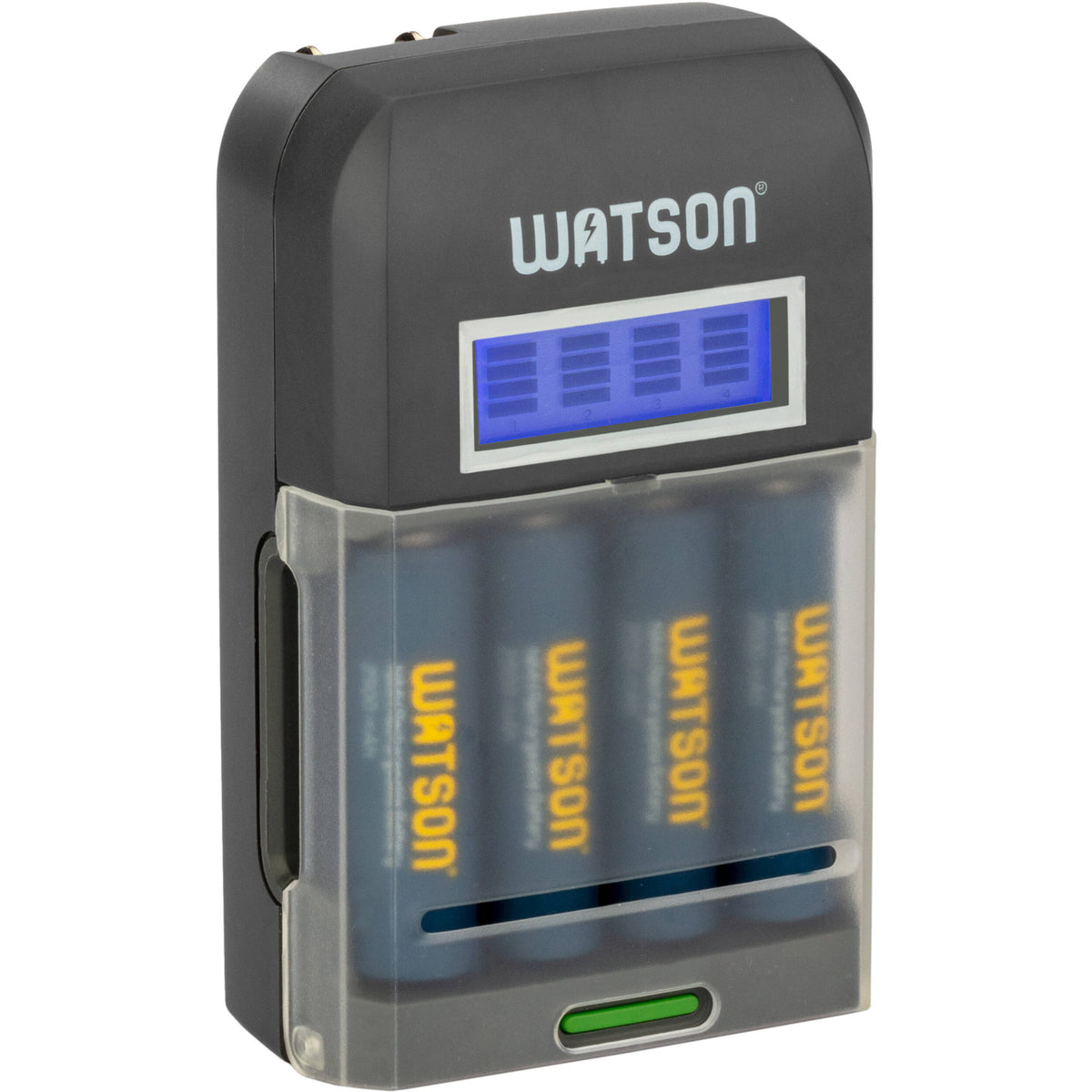Cargador Watson 4 bahías rápido con LCD y 4 AA NiMH (2500mAh) - vista principal