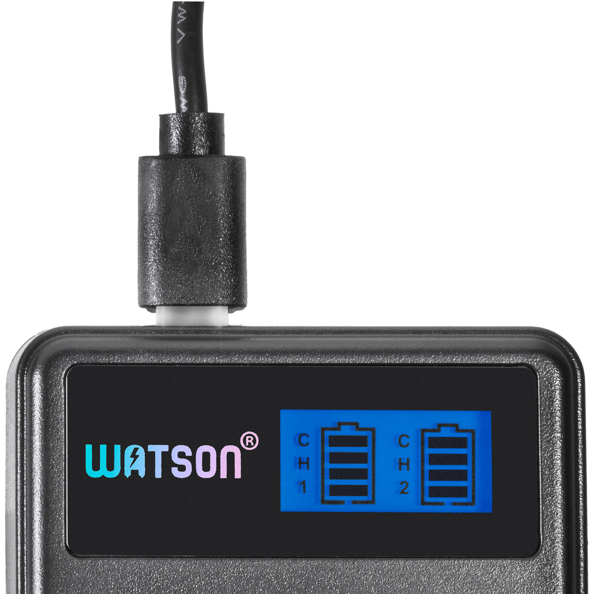 Cargador Watson Mini Duo USB-C para Canon LP-E12 - vista lateral
