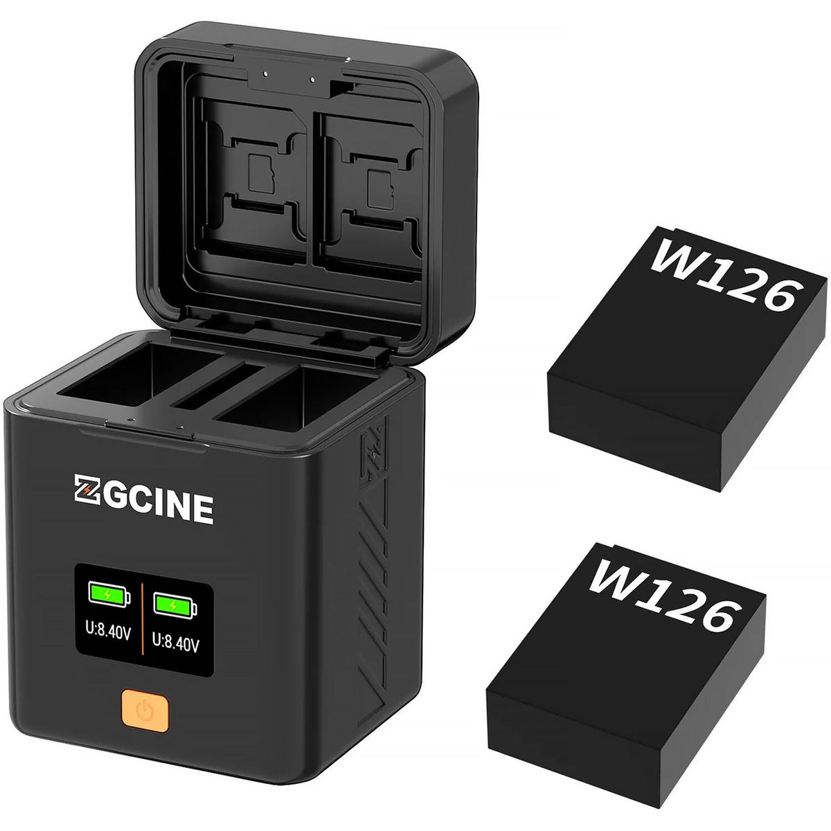 Cargador ZGCINE Fast Dual para FUJIFILM NP-W126 - vista frontal