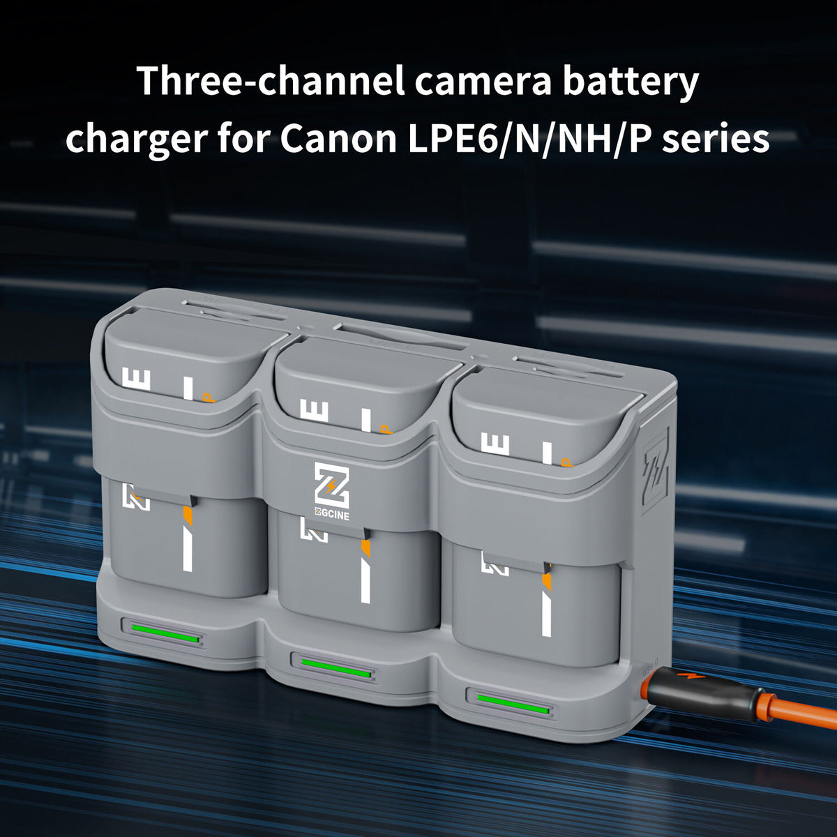 Cargador ZGCINE PC3-LPE6 Travel Charging Case para LP-E6/N/NH/E6P (Gray) - contenido de la caja