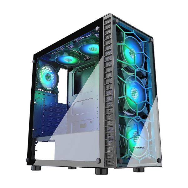case-Gaming-MUSETEX-ATX-MN6-B-6-ventiladores-ARGB-Vidrio-Templado-color-negro-front