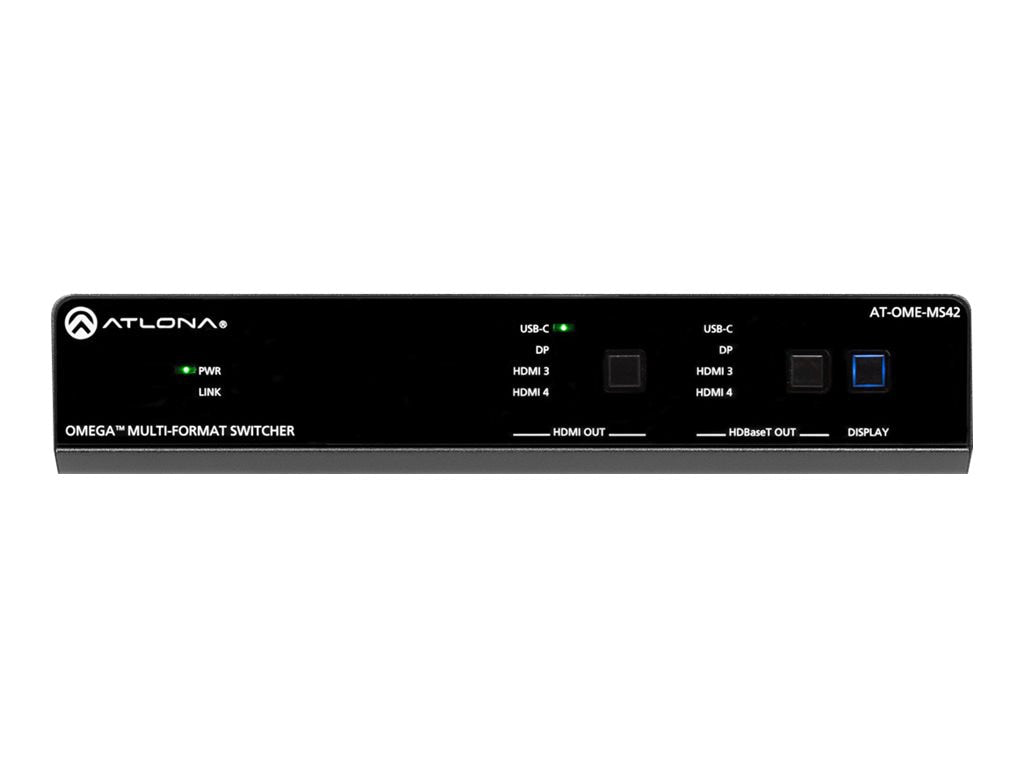 Conmutador AV Atlona Omega AT-OME-MS42 4x2 matrix switcher / audio disembedder / HDBaseT converter - vista 1