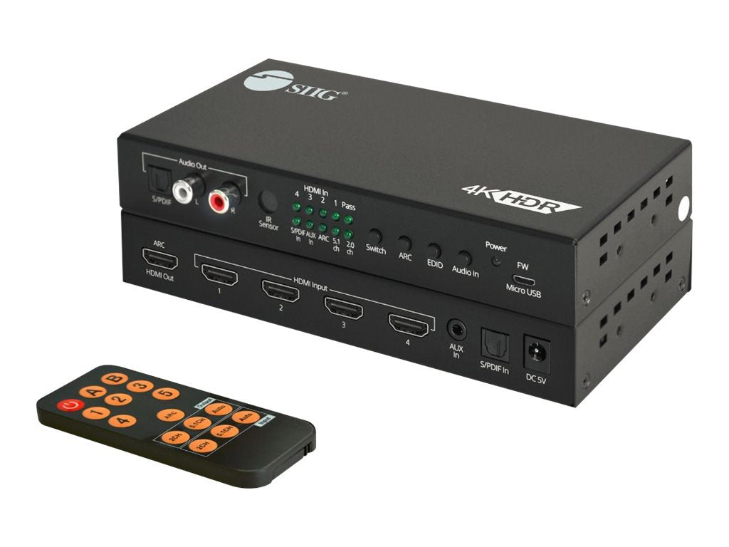 Conmutador AV SIIG 4x1 HDMI 2.0 4K 60Hz Switch - vista 1
