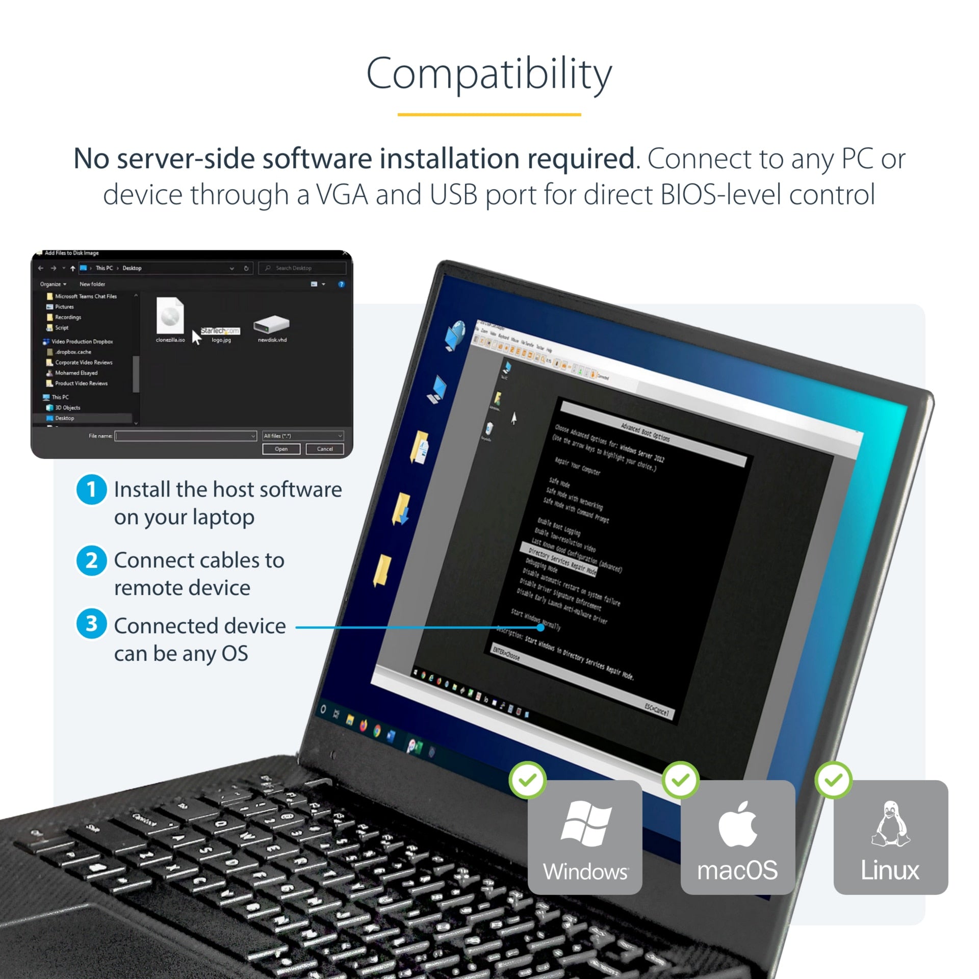 Conmutador KVM StarTech.com StarTech Laptop to Server KVM Console - vista 5