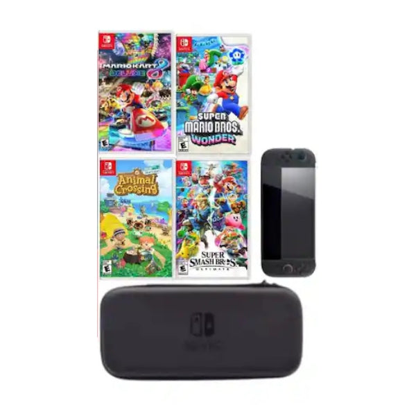 consola-nintendo-switch-super-mario-bros-wonder-super-smash-bros-ultimate-mario-kart-8-deluxe-animal-crossing-new-horizons-bundle-32gb-62-720p-1080p-tv-con-accesorios-neon-blueneon-red
