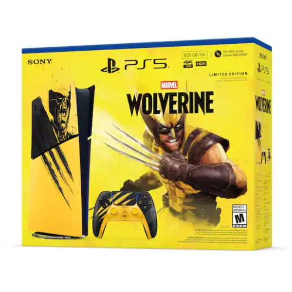 consola-playstation-5-slim-digital-edition-marvel's-wolverine-battle-yellow-limited-edition-bundle-16gb-ram-825gb-ssd-4k-120-fps-hdr-yellow