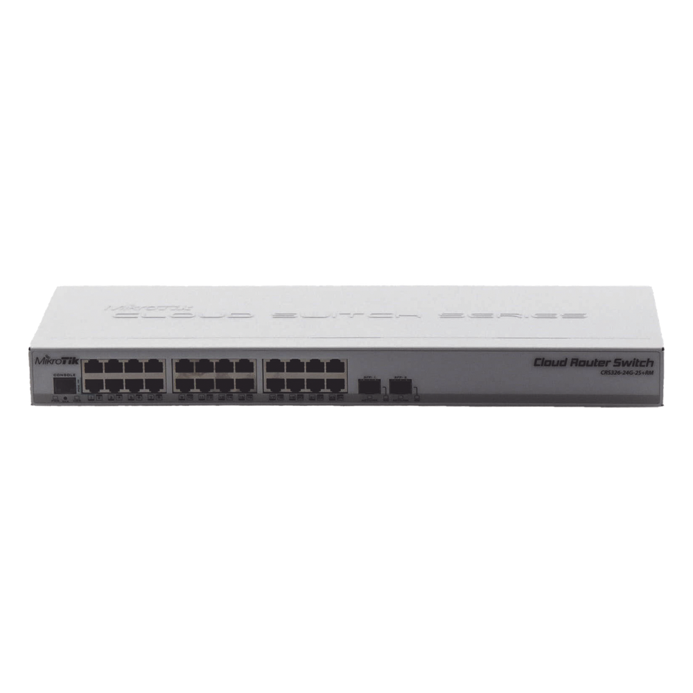 Switch Sistema Operativo Dual 24 Puertos Gigabit Mikrotik CRS32624G2S+RM