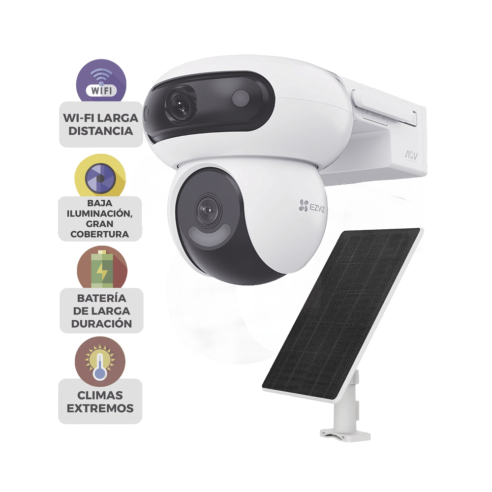 Cámara de Seguridad Dual 4G LTE EZVIZ CS-HB90X/SP/4G/W 35 m 512 GB