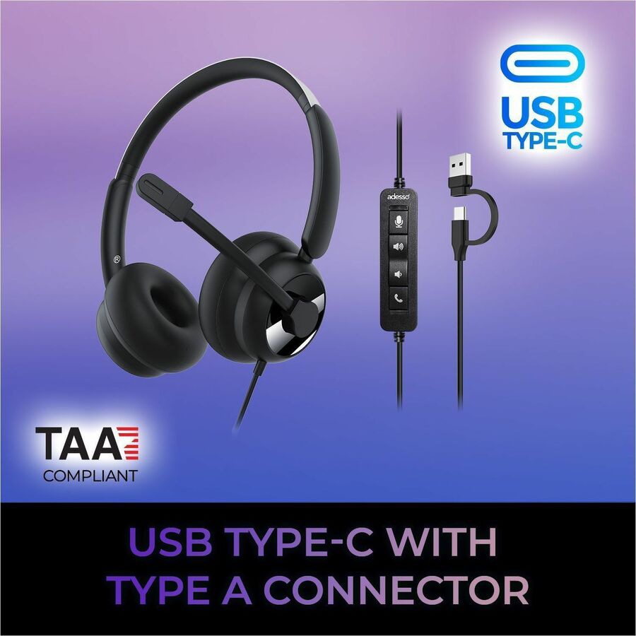 Diadema con Micrófono Adesso USB-C & USB-A Headset - vista 4