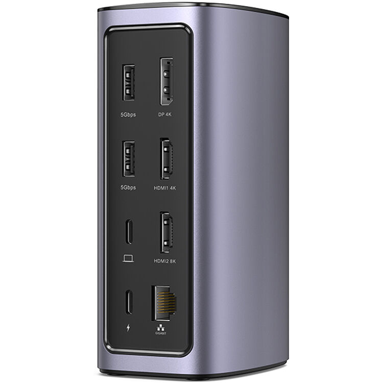 Docking Station UGREEN 12 en 1 Triple Pantalla 8K con Ethernet - vista frontal