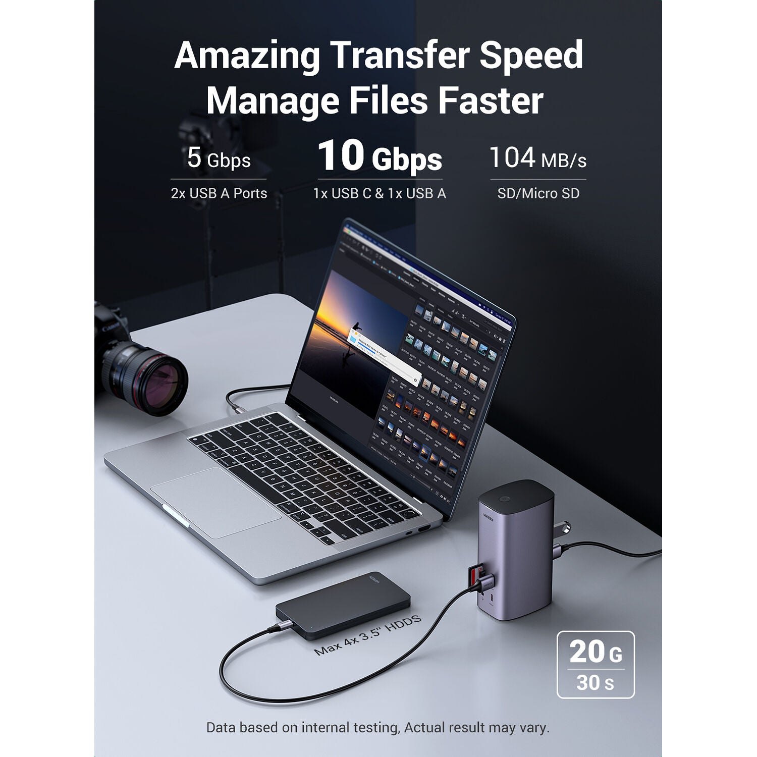 Docking Station UGREEN 12 en 1 Triple Pantalla 8K con Ethernet - contenido de la caja