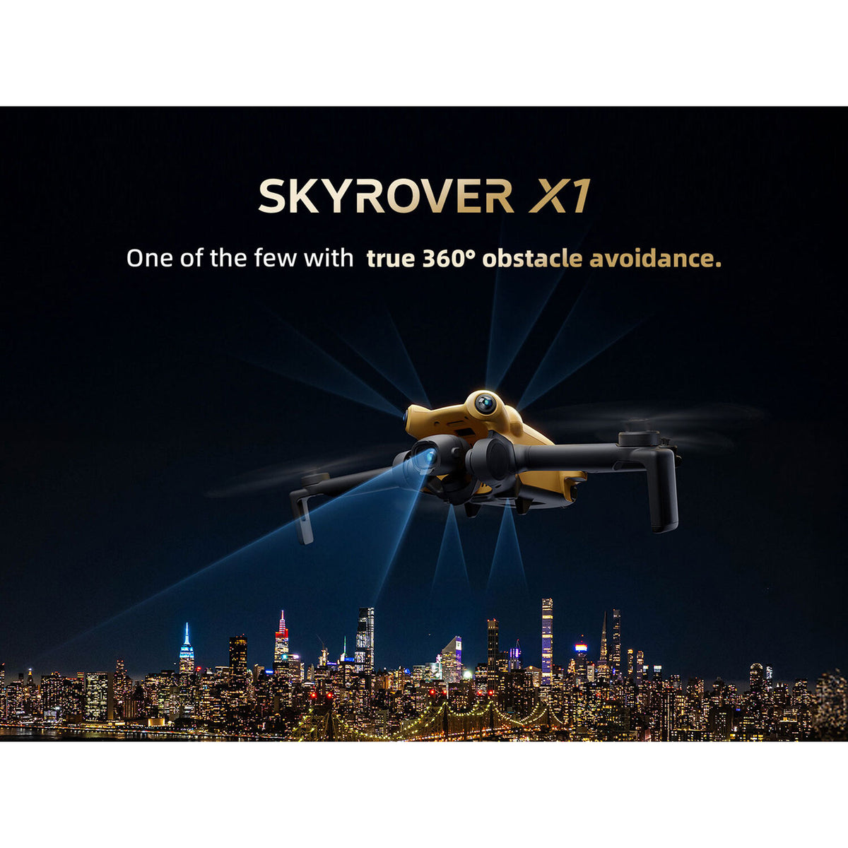 Dron SKYROVER X1 Fly More Combo con Control de Pantalla Amarillo