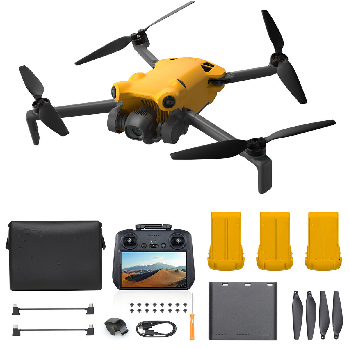 Dron SKYROVER X1 Fly More Combo con Control de Pantalla Amarillo