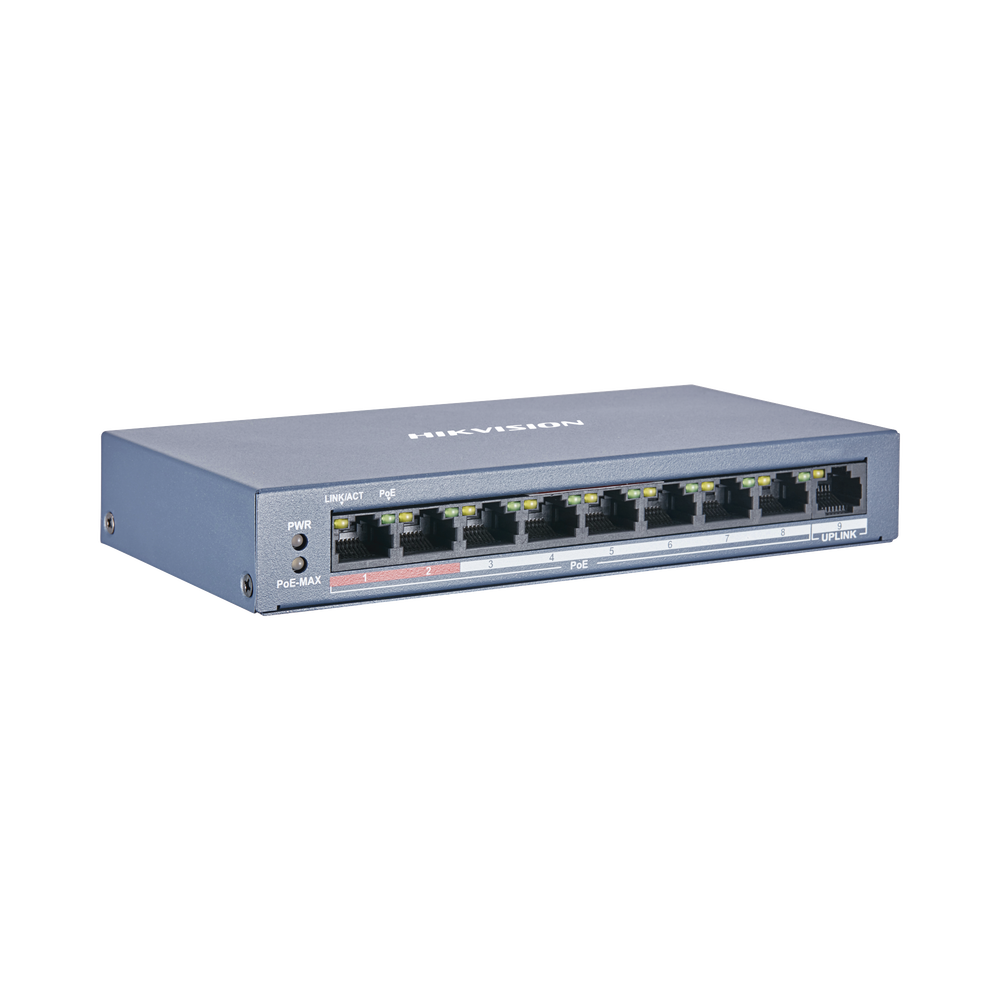 Switch PoE+ Hikvision DS-3E0109P-E/M(B) 250 m
