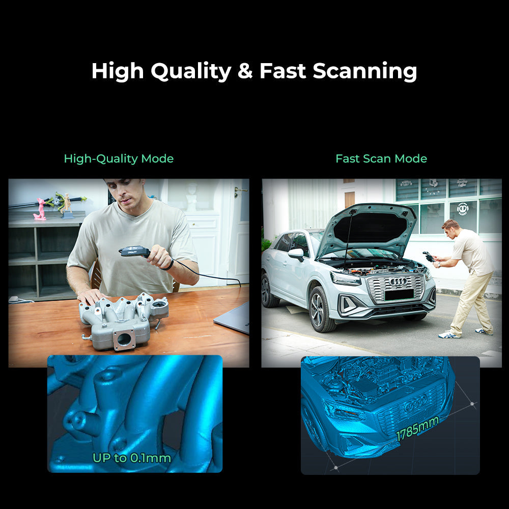 Escáner 3D Creality CR-Scan Ferret Pro: precisión de 0,1 mm, WiFi 6, imagen 3D anti-vibración y color de 24 bits. Escane